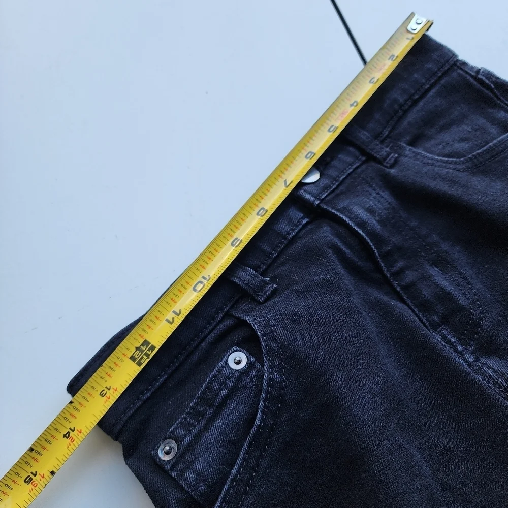 Wonder Nation Jeans Boys Black Denim Stretch Straight Fit Adjastable Waist Sz 12